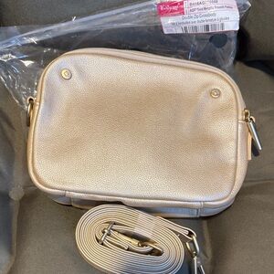 Thirty-One Metallic Beige Crossbody Bag